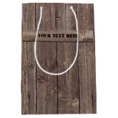 Faux Weathered Barn Wood Boards Medium Cadeauzakje (Voorkant)