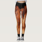 Faux Weathered Wood Leggings met naam op ankle (Voorkant)
