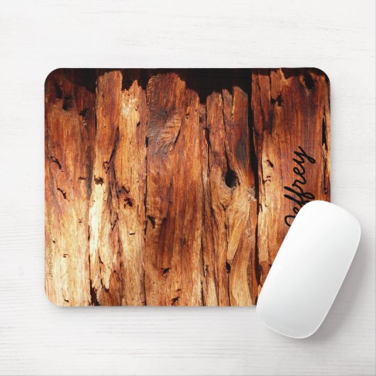 Faux Weathered Wood Siding Rustic Custom Mousepad Muismat (Met muis)