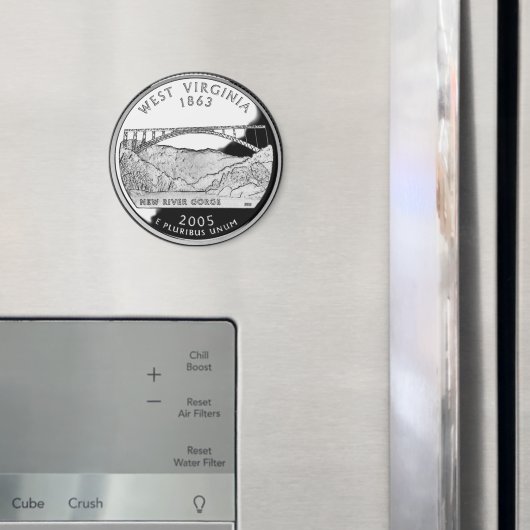 Faux West Virginia State Quarter Magneet (Insitu (Koelkast))
