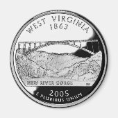 Faux West Virginia State Quarter Magneet (Voorkant)