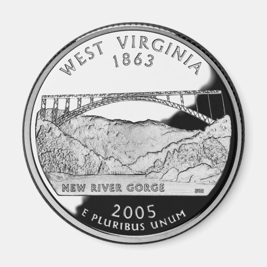 Faux West Virginia State Quarter Magneet (Voorkant)