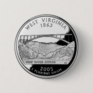Faux West Virginia State Quarter Ronde Button 5,7 Cm