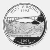 Faux West Virginia State Quarter Ronde Sticker (Voorkant)