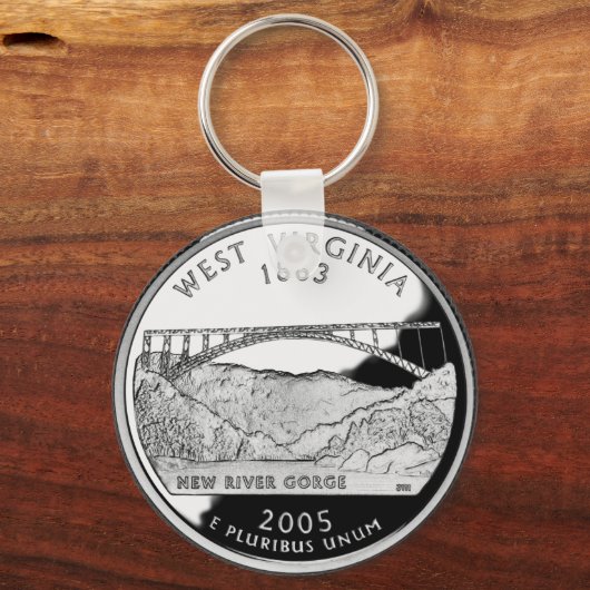 Faux West Virginia State Quarter Sleutelhanger (Voorkant)