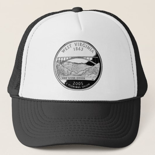 Faux West Virginia State Quarter Trucker Pet (Voorkant)