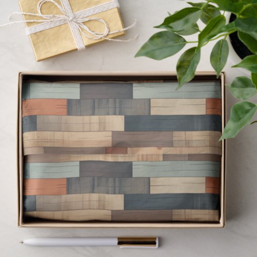 Faux Western houttegelpatroon Tissuepapier (Geschenk)