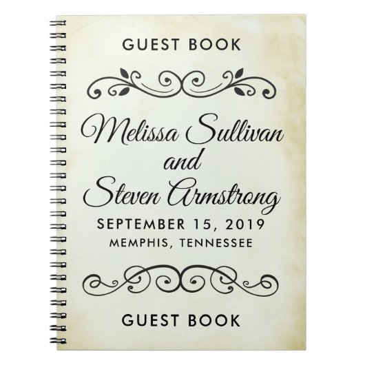 Faux  Western Style Wedding Guestbook Notitieboek (Voorkant)