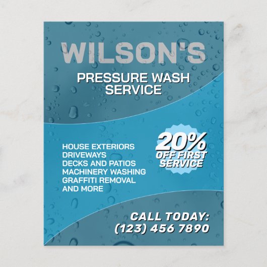 Faux wet water drops pressure wash Flyer (Voorkant)