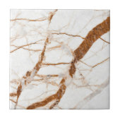 Faux White Brown Marble Stone Ceramic Tegel Tegeltje (Voorkant)