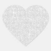 Faux White Glitter Confetti Hart Sticker (Voorkant)