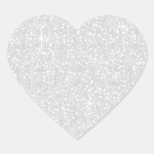 Faux White Glitter Confetti Hart Sticker (Voorkant)