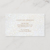 Faux White Glitter-effect Visitekaartje (Achterkant)