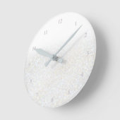 faux white glitter ronde klok (Hoek)