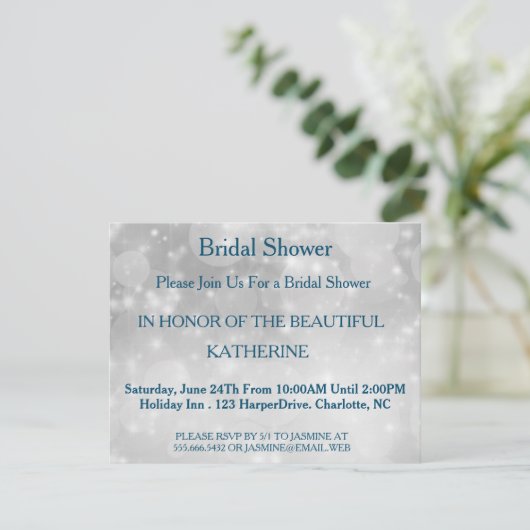 Faux White Glittering Fab Confetti Sparkles Stippe Kaart (Staand voorkant)