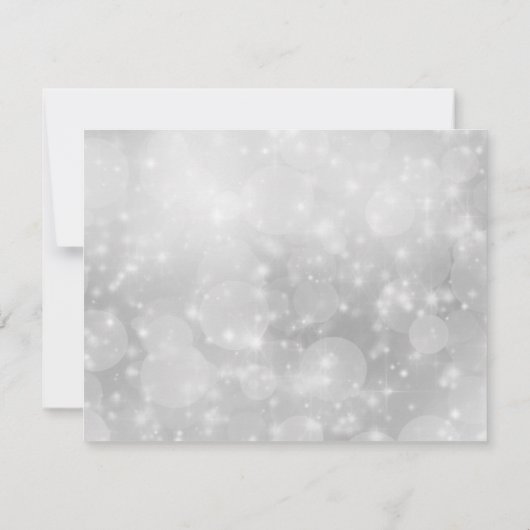 Faux White Glittering Fab Confetti Sparkles Stippe Kaart (Achterkant)