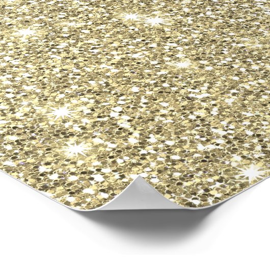 Faux White Gold Glitter Elegant Chic Poster (Hoek)