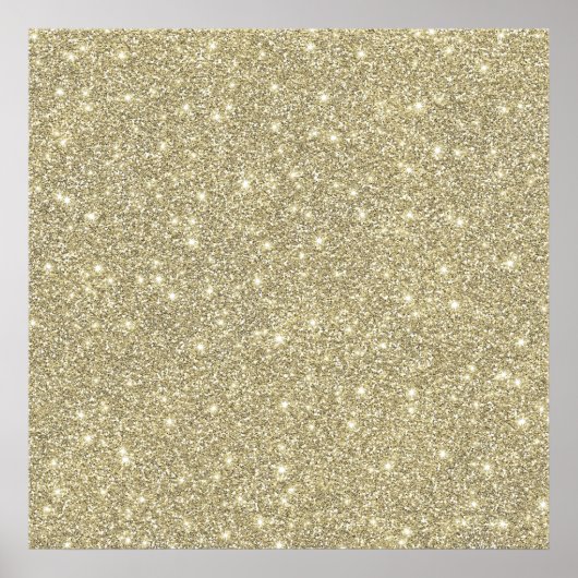 Faux White Gold Glitter Elegant Chic Poster (Voorkant)