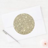 Faux White Gold Glitter Elegant Chic Ronde Sticker (Envelop)