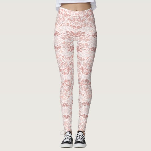 Faux White Lace Fishnet Leggings (Voorkant)