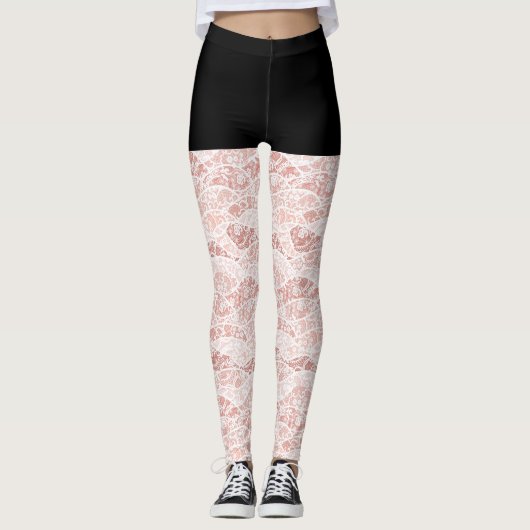 Faux White Lace Fishnet Leggings - Plezier (Voorkant)