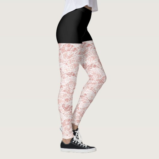Faux White Lace Fishnet Leggings - Plezier (Rechts)