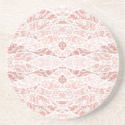 Faux White Lace Floral Fishnet Onderzetter (Voorkant)