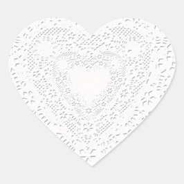 Faux White Lace-look Hart Sticker