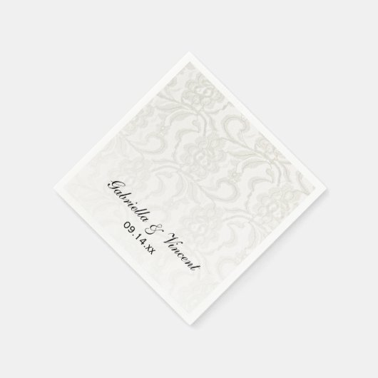 Faux White Lace Wedding Servetten (Hoek)