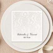 Faux White Lace Wedding Servetten