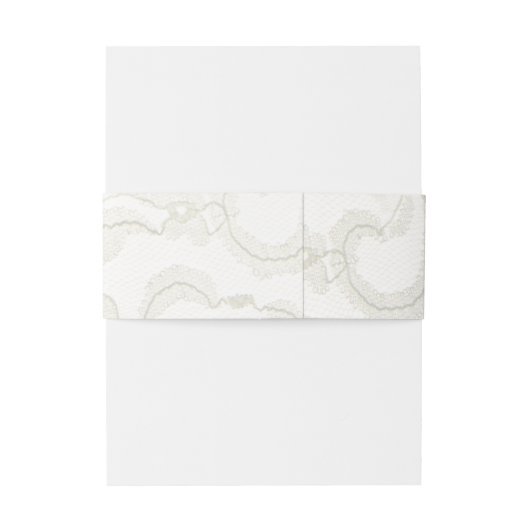 Faux White Lace Wedding Uitnodigingen Wikkel (Achterkant Voorbeeld)