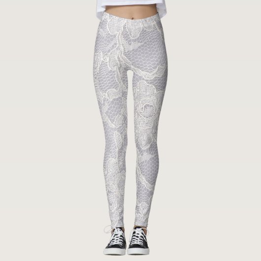 Faux White Lace Women's Leggings (Voorkant)