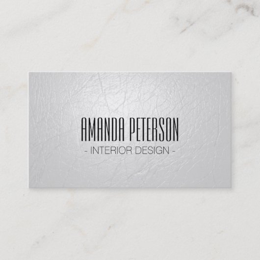 Faux White Leather Designer Visitekaartjes (Voorkant)