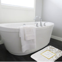 Faux White Leather Marble Monogram