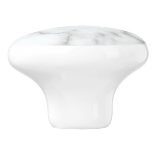 Faux White Marble Keramische Knop (Zijkant)