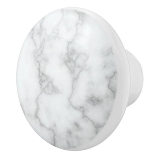 Faux White Marble Keramische Knop (Rechts)