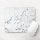Faux White Marble Texture look-like & Custom Name Muismat (Met muis)