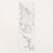 Faux White Marble Texture look-like & Custom Name Yogamat (Voorkant)