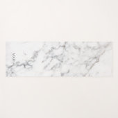 Faux White Marble Texture look-like & Custom Name Yogamat (Voorkant (horizontaal))