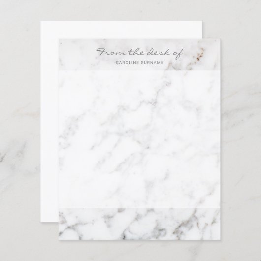 Faux White Marble Texture look-like & Custom Text (Voorkant / Achterkant)