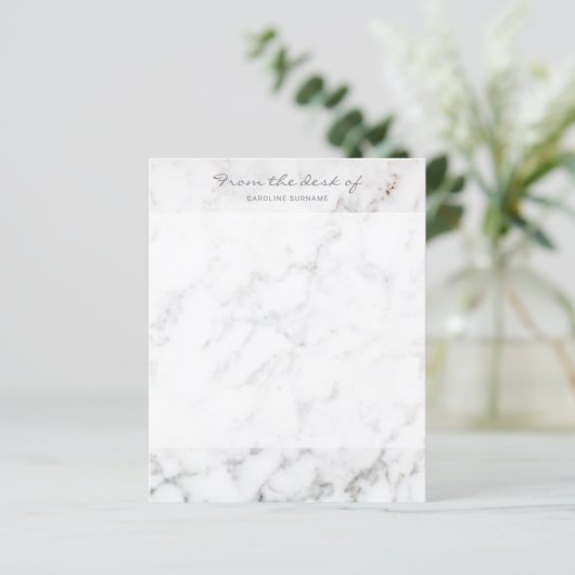 Faux White Marble Texture look-like & Custom Text (Staand voorkant)