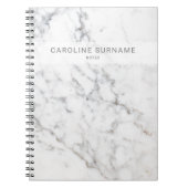 Faux White Marble Texture look-like & Custom Text Notitieboek (Voorkant)