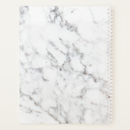Faux White Marble Texture look-like & Custom Text Planner (Achterkant)