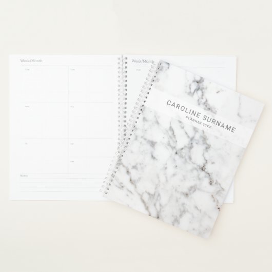 Faux White Marble Texture look-like & Custom Text Planner (Display)