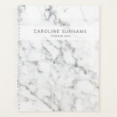 Faux White Marble Texture look-like & Custom Text Planner (Voorkant)