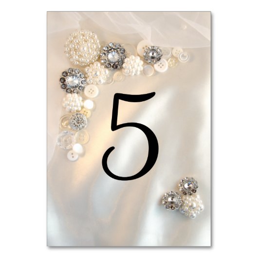 Faux White Pearl and Diamond Buttonnen Kaart (Achterkant)