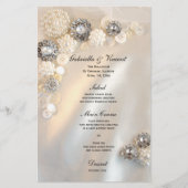 Faux White Pearl and Diamond Buttonnen Wedding Men (Voorkant)