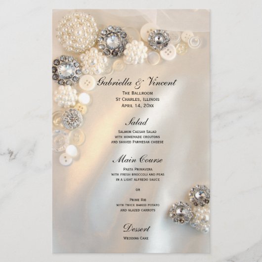 Faux White Pearl and Diamond Buttonnen Wedding Men (Voorkant)