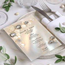 Faux White Pearl and Diamond Buttonnen Wedding Men