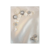Faux White Pearl and Diamond Buttonnen Wedding Notitieblok (Linkerzijde)